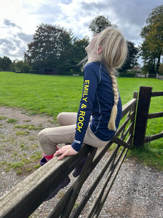 PRE ORDER - Childs Personalised Cross Country Base Layer - Navy Blue