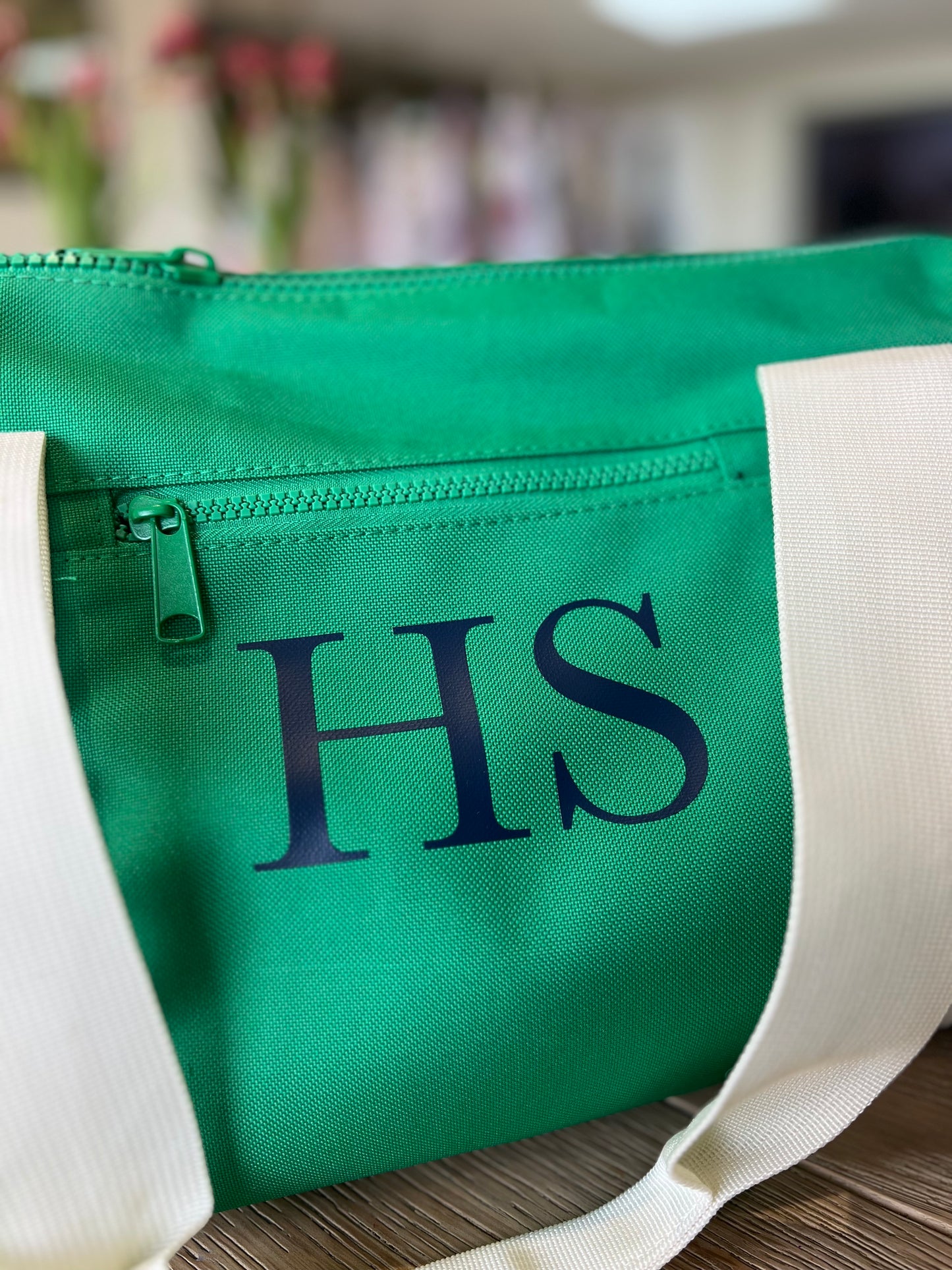 Personalised Holdall - Green / Natural