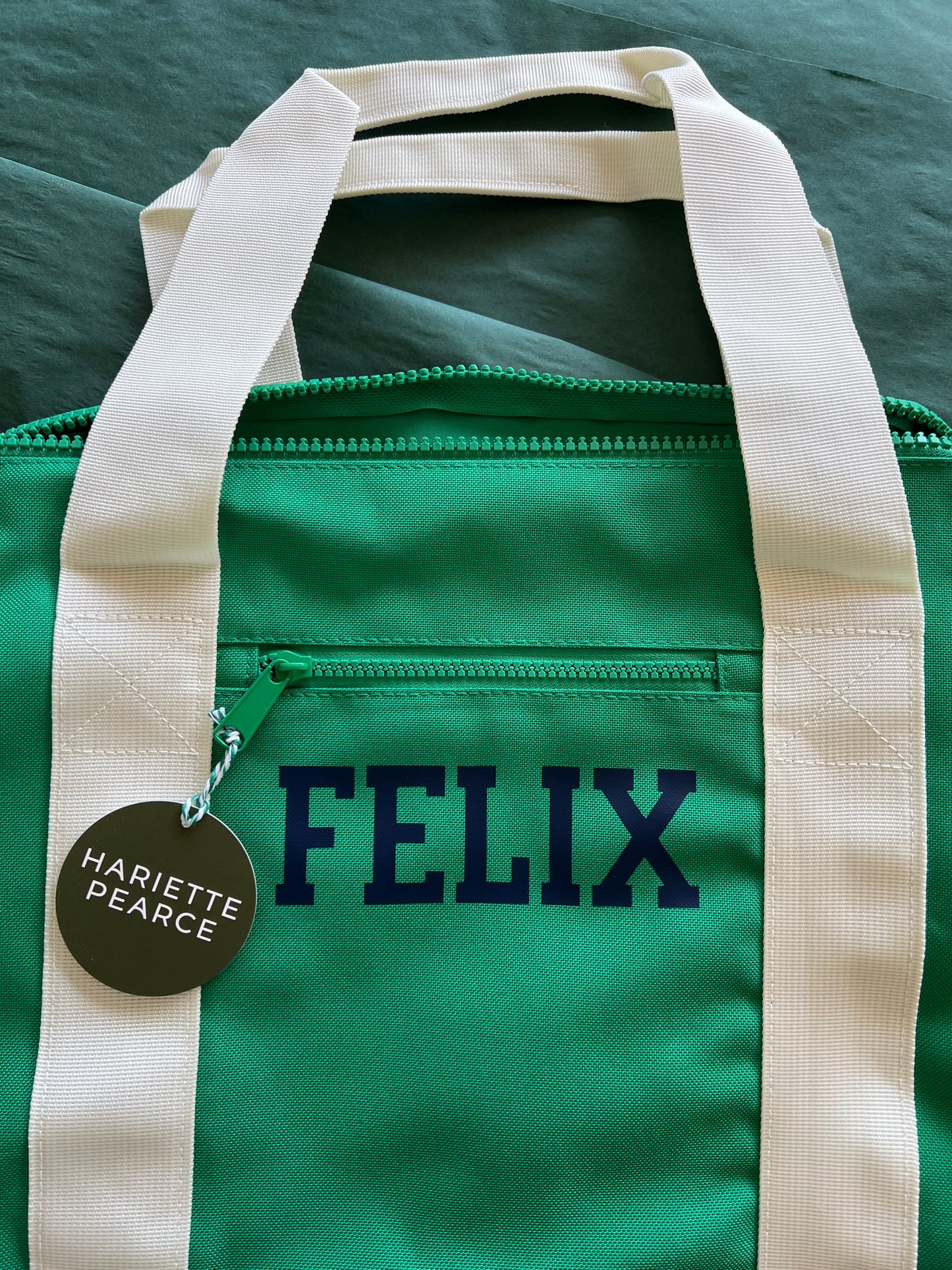 Personalised Holdall - Green / Natural